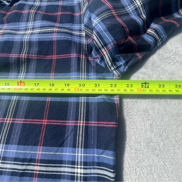 Claiborne Men's Blue and Blue/Red Plaid Slim Fit Dress Shirts Set 2 - Picture 13 of 16